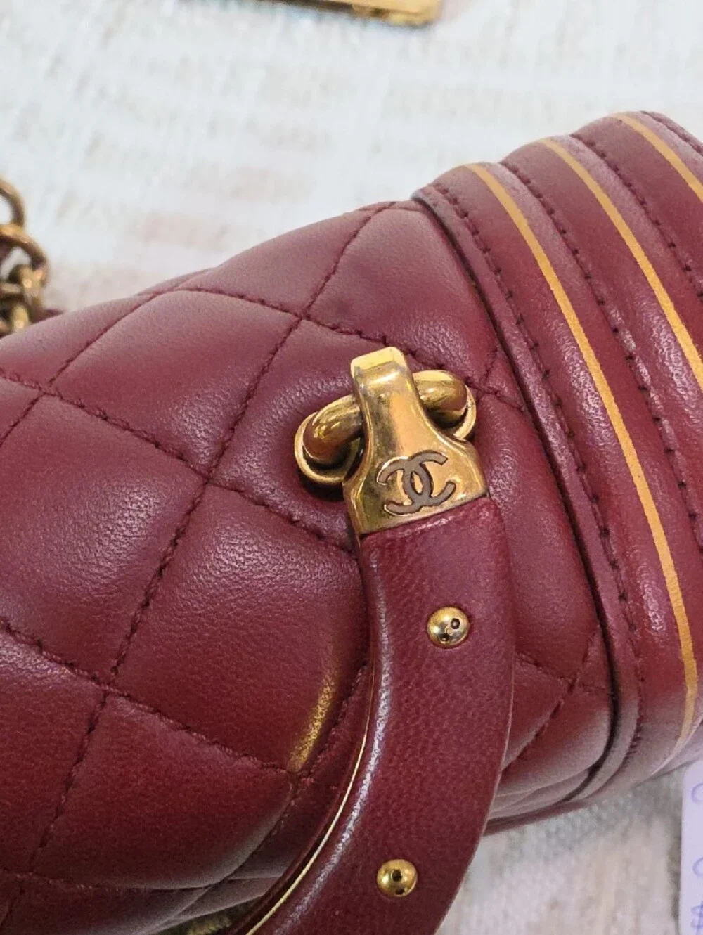 Chanel Boy Quilted Top-Handle Shoulder Bag in Deep Burgundy Small